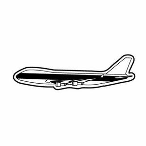 Airplane w/Stripe Key Tag (Spot Color)