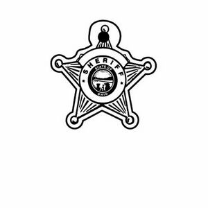 Sheriff Badge Shield Key Tag - Spot Color