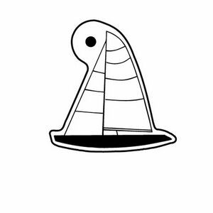 Sailboat 2 Key Tag (Spot Color)