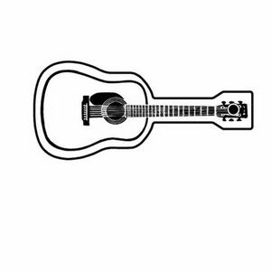 Acoustic Guitar Key Tag - Spot Color