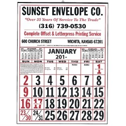 Commercial 12-Sheet Calendar w/ Large Numbers-19"x26" (Thru 4/30)
