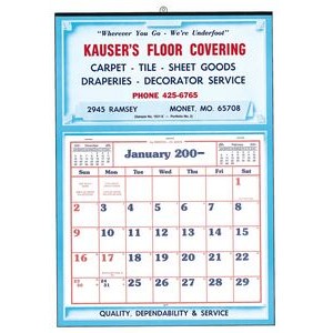Commercial Blue Tint Apron Calendar w/ Memo Pad (Thru 4/30)