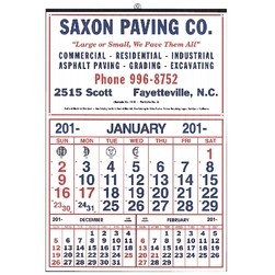 Commercial 12-Sheet Calendar w/3 Month Display (Thru 4/30)