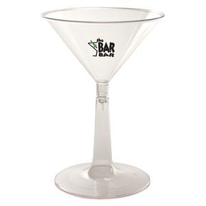 6 Oz. Hard-Sided Clear Plastic 2 Piece Martini Glass (Petite Line)