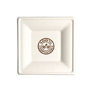 6" Square Compostable Paper Plate
