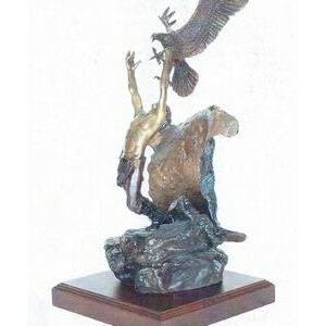 The Spirit I Sculpture - Man & Eagle (36")
