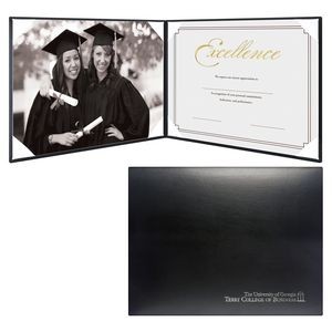 Dual Insert Display Book Style Padded Leatherette Certificate Holder