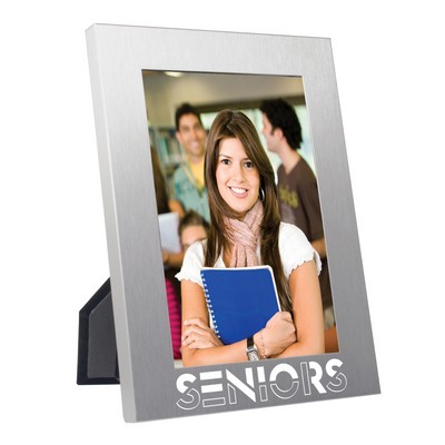 Photo Frame - Brushed Aluminum Picture Frame for 4"x6" Photo or Insert