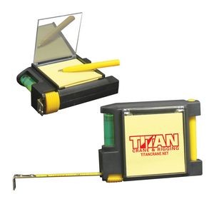 6.5' (2 meters) Tape Measure With Notepad, Pen, Level & Belt Clip