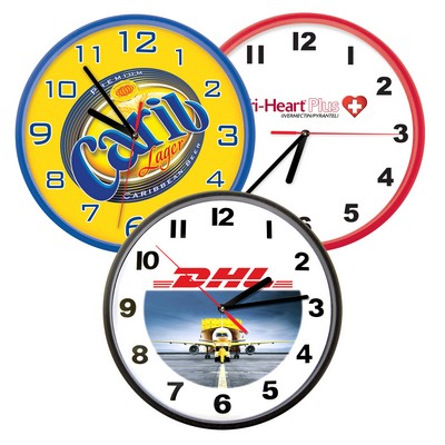Clock - 10" Wall Clock Full Color Dial, available in Black, Red & Royal Blue color rim