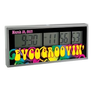 Clock - Silver Countdown Clock with 4 Color Process