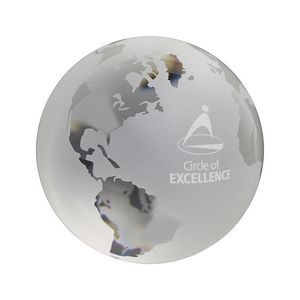 3" Frosted World Globe Paperweight