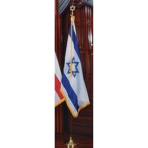 Deluxe Crown™ Israel Religious Flag Presentation Set With 9' Oak Flagpole