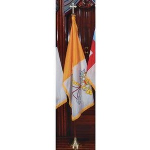 Deluxe Crown™ Papal/ Vatican Flag Presentation Set With 9' Oak Flagpole