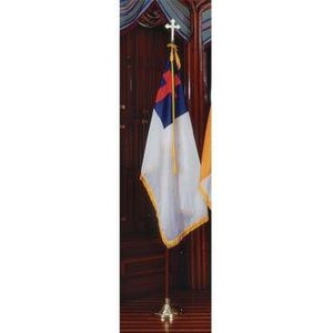 Deluxe Crown™ Christian Flag Presentation Set With 9' Oak Flagpole