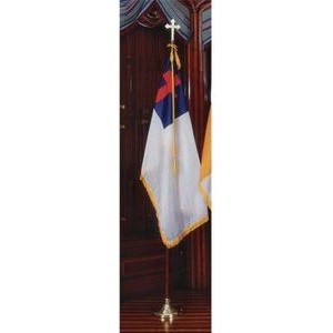 Deluxe Crown™ Christian Flag Presentation Set With 8' Oak Flagpole