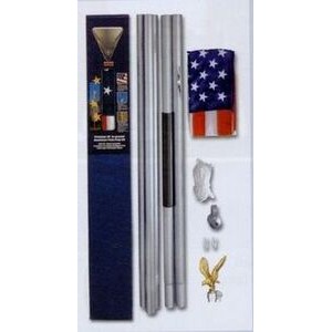 Outdoor Aluminum Flagpole Set W/ 3'X5' American Flag