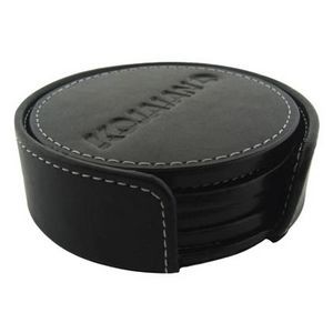 Bonded Leather Deluxe Coaster Set