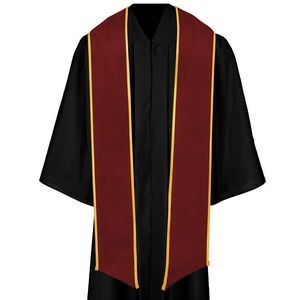 Maroon Graduation Stole With Gold Binding