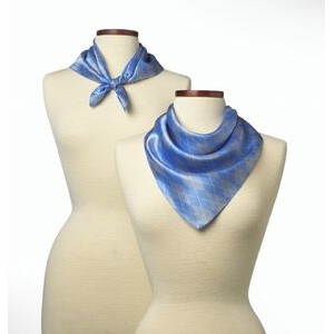 Royal Blue Argyle Silk Scarf (21"x21")