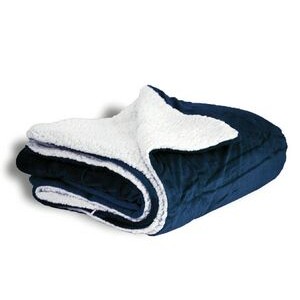 Navy Blue Sherpa Blanket