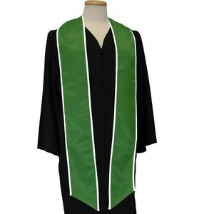 Green Graduation Sash with White Binded Edge