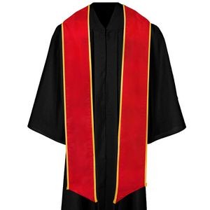 Red Graduation Stole With Gold Binding
