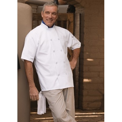 White 1/2 Sleeve Pearl Button Chef Coat