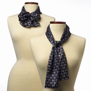 LaSalle Navy Blue Career Collection Silk Scarf - 8"x45"
