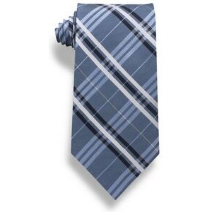 Light Blue Plaid Silk Tie