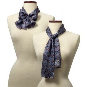 Blue and Maroon Silk Paisley Scarf - 8