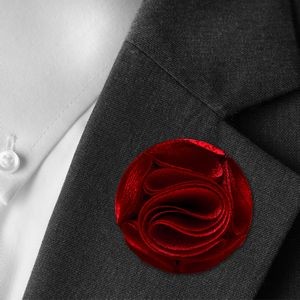 Red Floral Lapel Pin
