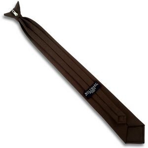 20" Brown Polyester Poplin Clip-On Tie