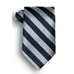 School Stripes Polyester Tie - Navy/Gray