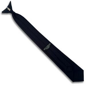 18" Poplin Dark Navy Blue Polyester Clip-On Tie