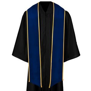 Royal Blue Graduation Stole With Gold Binding