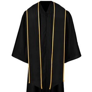 Black Graduation Stole With Gold Binding