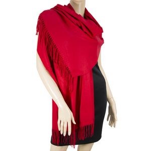 Red Pashmina Shawl with a Softer than Cashmere Feel