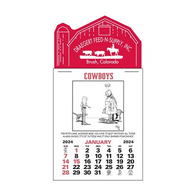 Press-N-Stick™ Header Cowboy Calendar (12-Month)