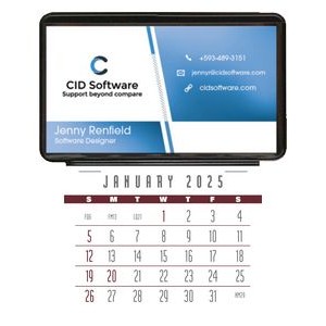 Press-N-Stick Business Card Holder (No Imprint) With Calendar Pad