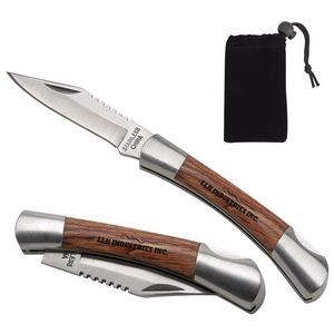 Small Rosewood Pocket Knife - Silver