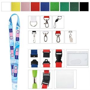 3/8" Polyester 4 Color Lanyard
