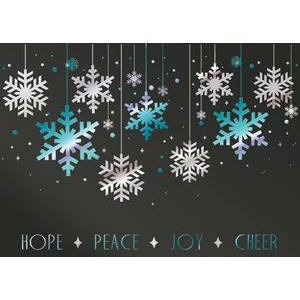 Classic-Hope, Peace, Joy, Cheer Holiday Greeting Card