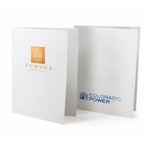 1 Color Foil-Stamped Pocket Folder-Standard White Paper