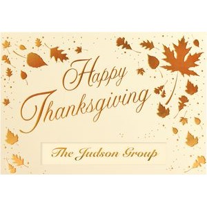 Premium-Scattered Thanksgiving Leaves Greeting Card