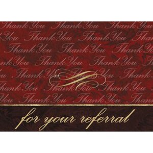 Burgundy Marble Referral Business Everyday Note Card (3 1/2"x5")