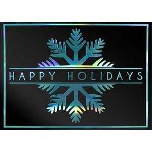 Classic-Blue Snowflake Holiday Greeting Card
