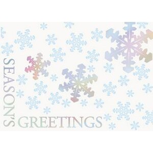 Classic-Holographic Foil Snowflakes Holiday Greeting Card