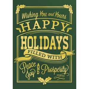 Classic-Happy Holidays Vintage Holiday Greeting Card