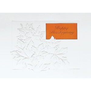 Classic-Embossed Fall Leaves Greeting Card